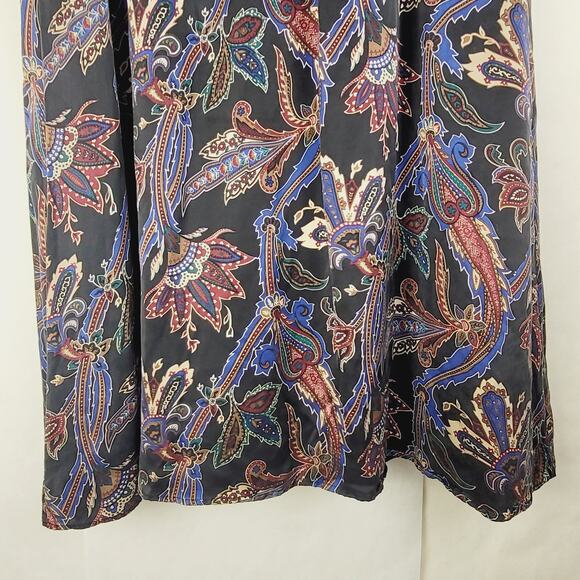 Vintage Koos Of Course black silk maxi skirt 1X paisley Boho Retro Whimsigoth - Picture 5 of 8